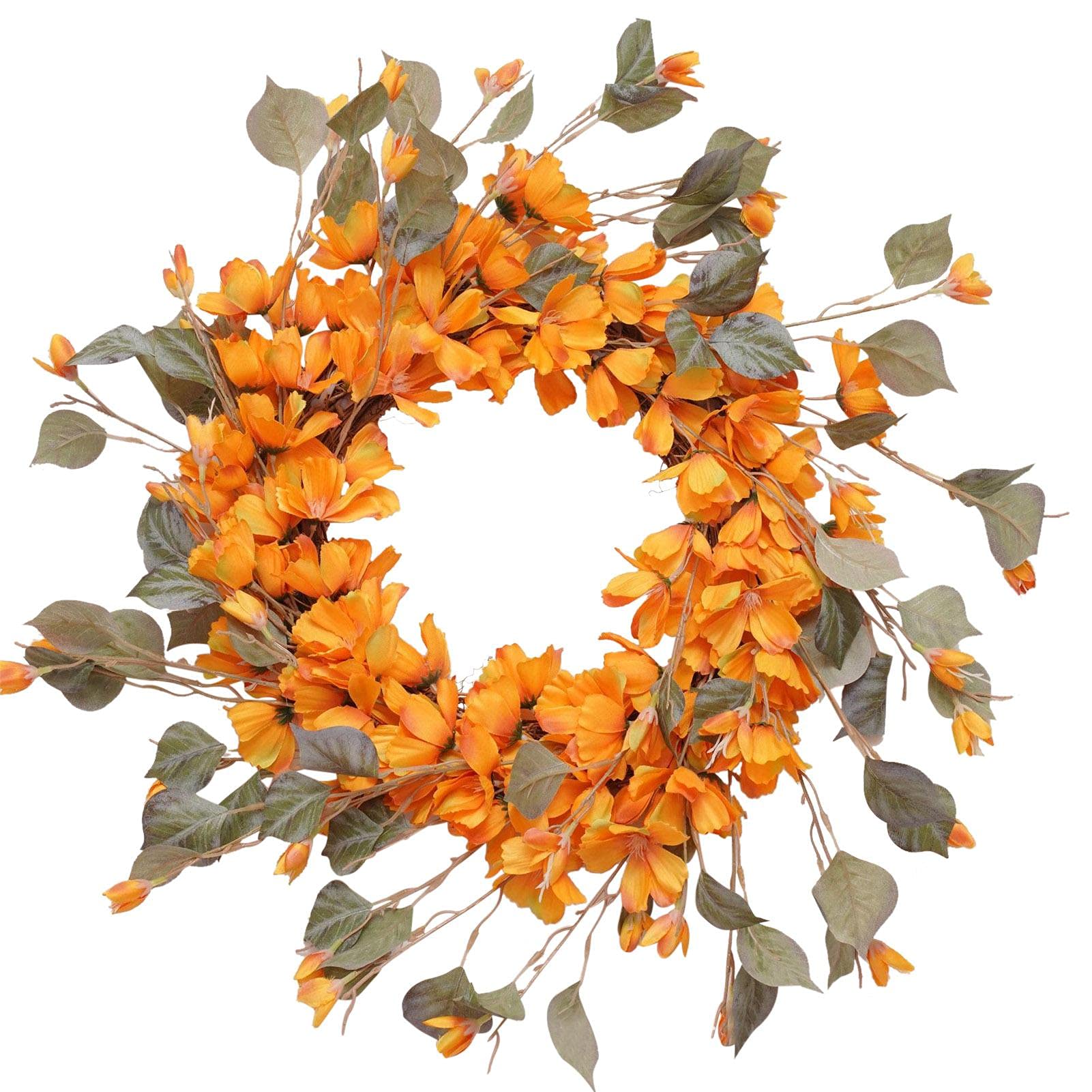 Sggvecsy Ghirlanda autunnale artificiale per porta d'ingresso, 56 cm