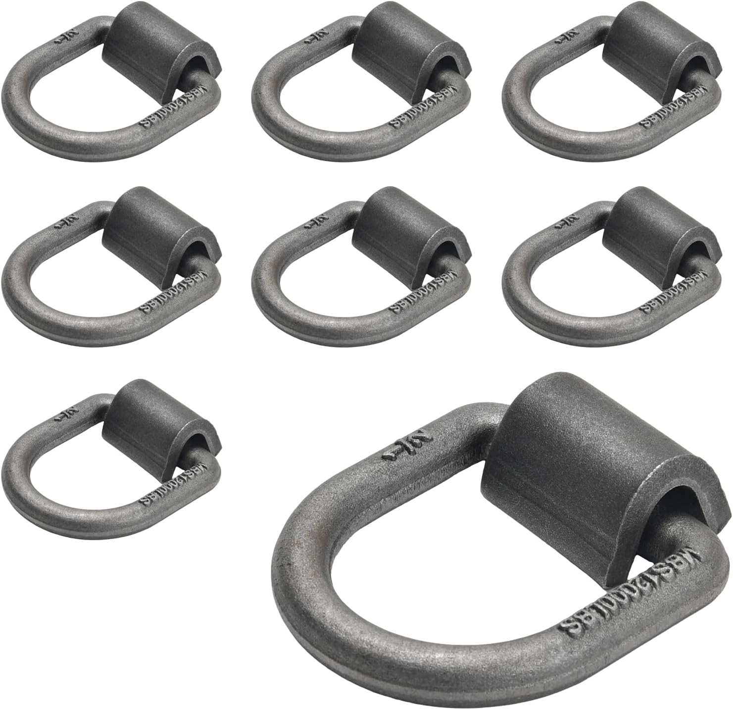 8 Pack Heavy Duty Weld-On Forged D Ring, MBS:12,000 lbs 1/2" D-Ring Trailer Tie Down Anchor Stake Ring with Welding Clip, Fit for Trailer, Truck Cargo, RV, ATV Tie-Downs (8)