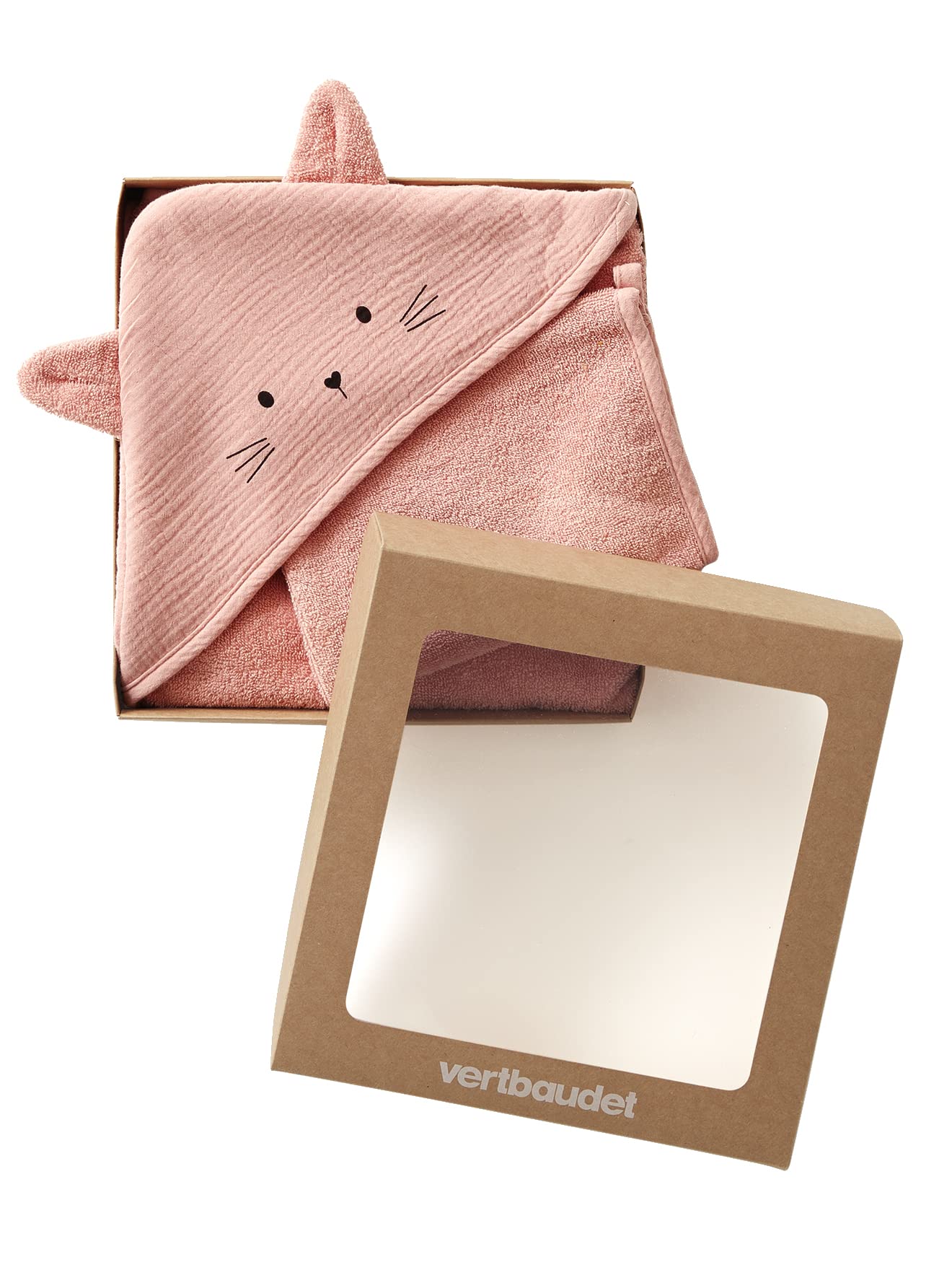 VERTBAUDET Cape de bain + gant en gaze de coton bio*,