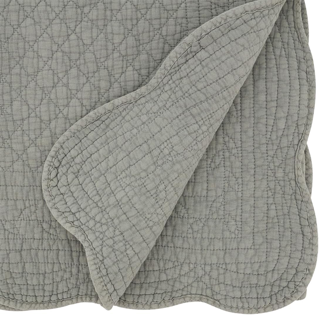 Fennco Styles Blue-Grey Quilted Table Runner 16" W x 72" L - 100% Cotton Woven Table Cover for Home Décor, Dining Table, Banquets, Family Gatherings, and Special Events