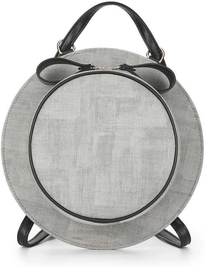 Fashion Round Shape Backpack Shoulder Bag Travel Backpack Bag-Light Gray