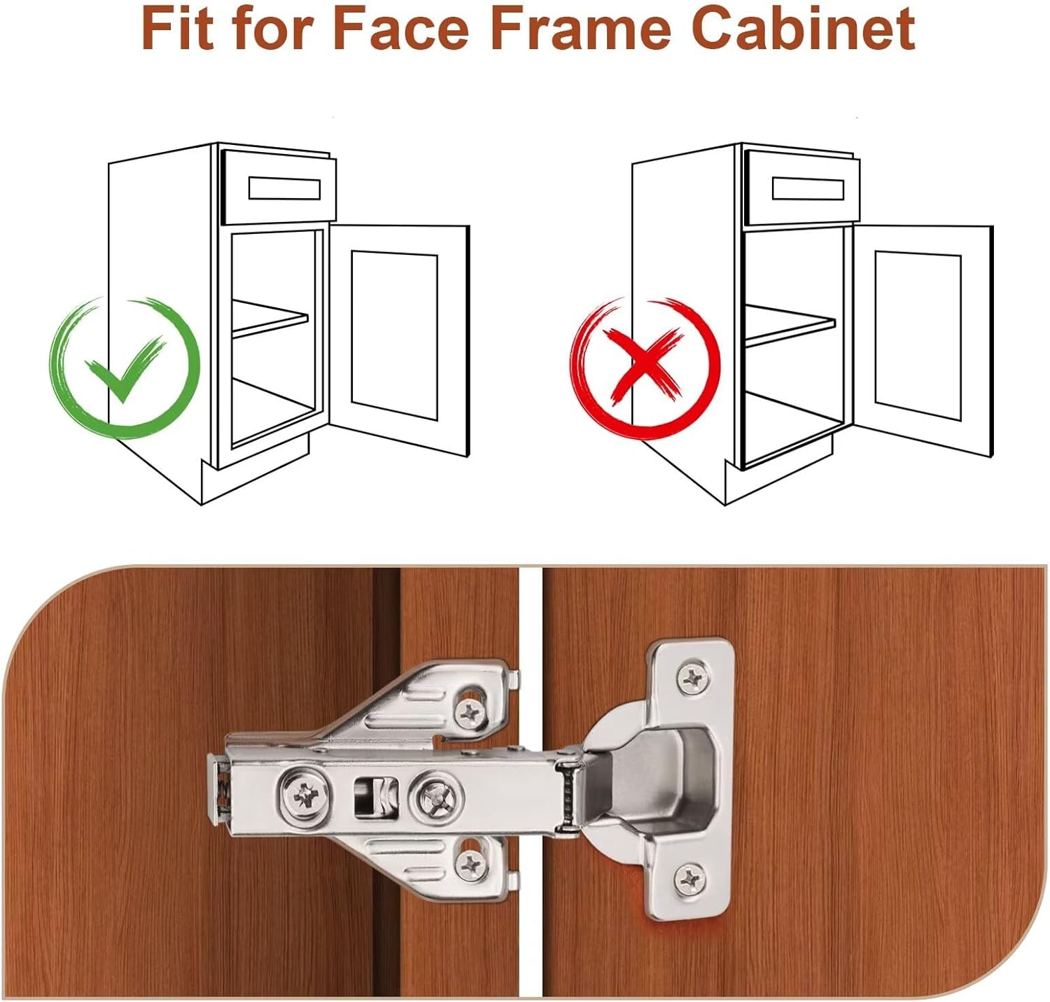 Probrico 20 Pair Cabinet Door Hinges Soft Closing Full Overlay Concealed Face Frame Corner Cabinet Hinges for Kitchen Cabinets