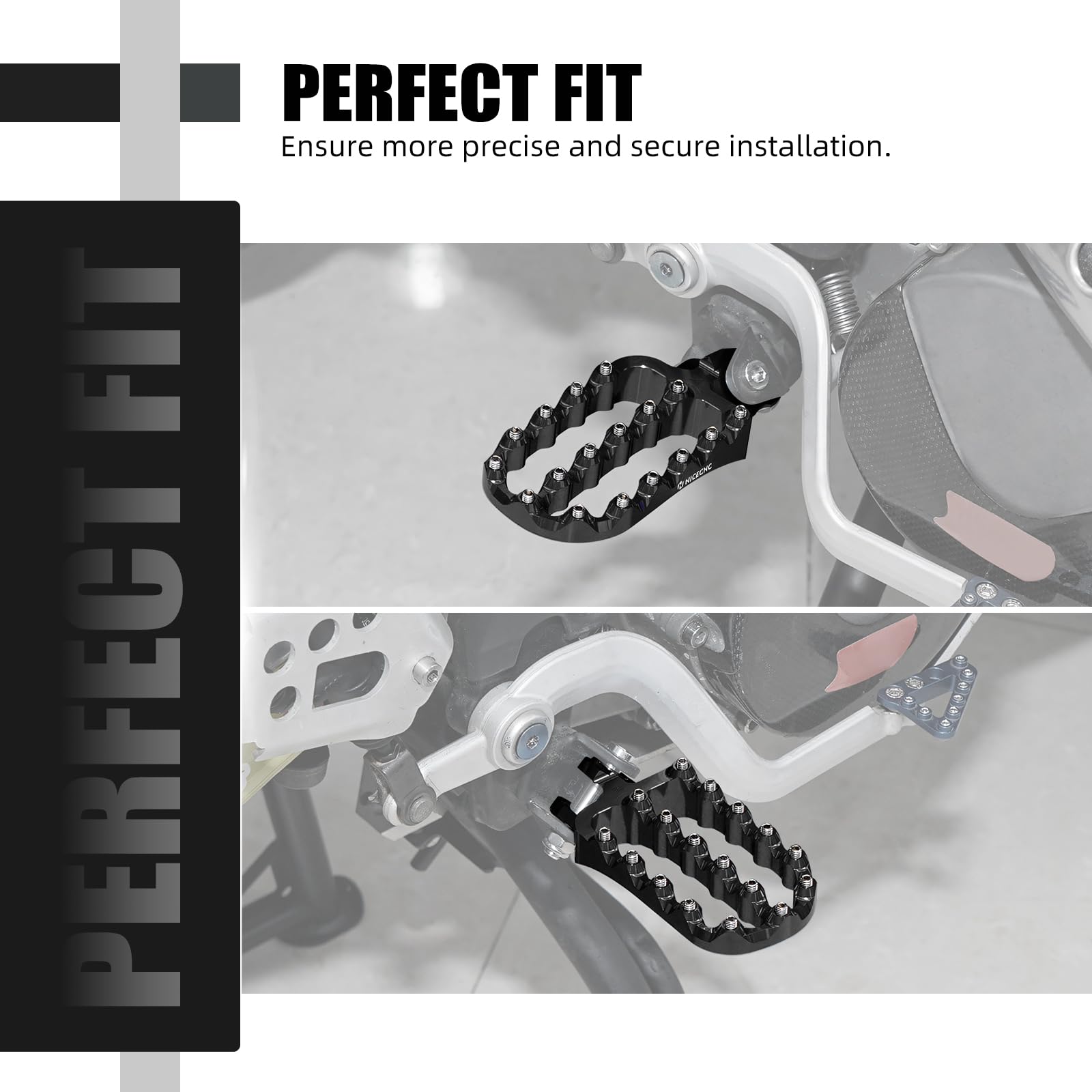 NICECNC Motorrad-Fußrasten-Set Compatible with 690 SMC R 2019–2024, 950 Adventure S 2004–2006, Fußrasten-Set mit Schrauben, Compatible with Husqvarna Norden 901 2022–2023, Aluminium, siehe Ausstattung