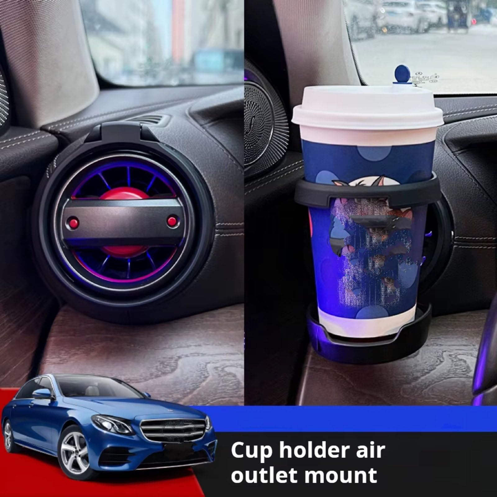 Auto Innenraum Zubehör Compatibile Con Benz Car Presa D'aria Portabicchieri Acqua Condizionatore Controllo Centrale Espansione Accessori Per Bevande Pieghevoli