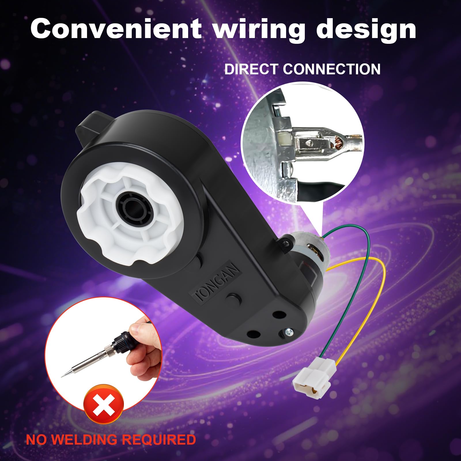 2-Pack RS550 24V 40000RPM Electric Motors - Replacement Drive Motors For Kids Ride-On Cars & Power Wheels