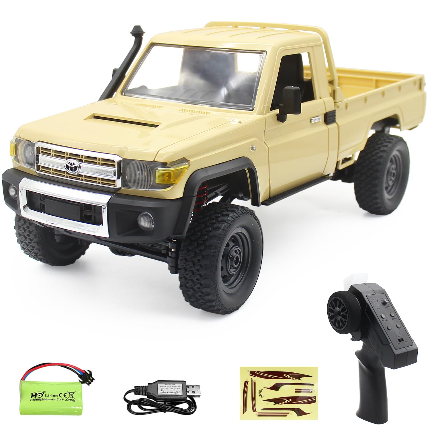 1/12 RC Crawler, Remote Control Pickup Car 4WD Land Cruiser Off Road for Adults with Proportional Throttle Steering 280 Brushed Motor Kids Gifts