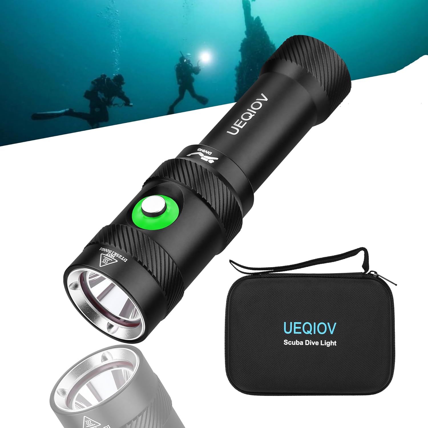 DM-006 Diving Light, 2000lm Scuba Diving Flashlight, IPX8 Waterproof, 100 Meters Submersible, Aluminum, Battery Powered
