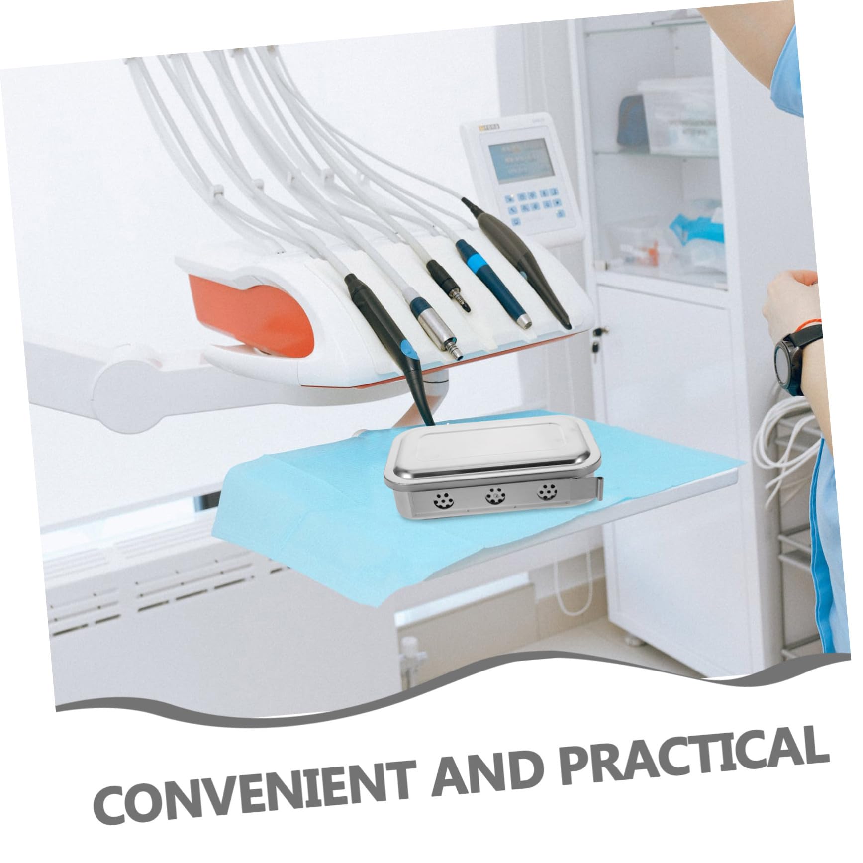 PRETYZOOM 5 Piezas Bandeja de Acero Inoxidable para Instrumentos Quirúrgicos con Tapa y Opciones Perforada o Maciza Resistente y Segura para Médica Hospitales y Clínicas