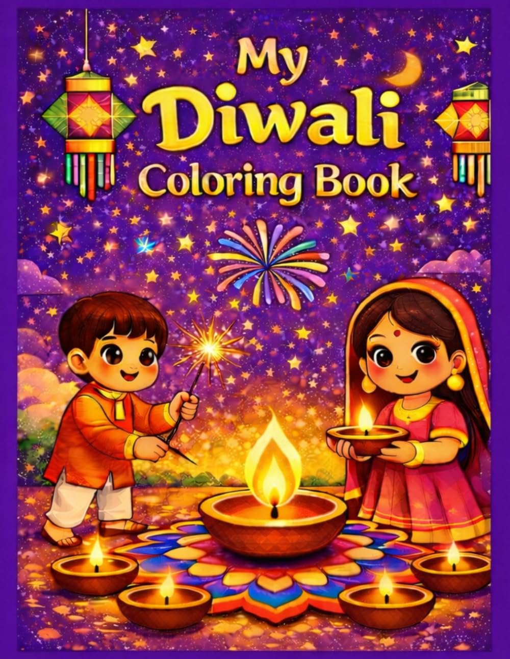 My Diwali Coloring Book for Ages 3-8 (Saturn Mars Books Kids Activities Collection)