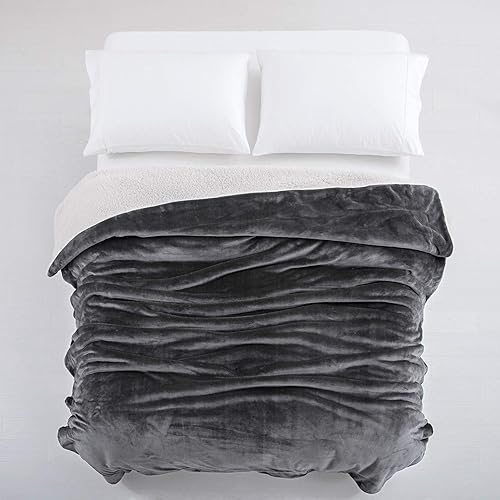 Vista 216 de IR Imperial Rooms Mantas Sherpa tamaño Queen – Mantas gruesas y cálidas para invierno, reversible, suave y esponjosa, tamaño Queen para cama, Morado