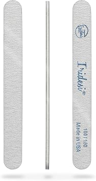 Iridesi Zebra Nail Files Washable Emery Board 7 Inches Long 3/4 Inch Wide Made in USA 100/180 Grit 12 Fingernail Files Per Pack