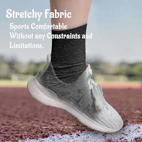 Miniatura 5 de Paquete de 24 vendajes cohesivos autoadherentes, 2 pulgadas x 5 yardas, cinta elástica de agarre negro para perros, vendajes atléticos para primeros