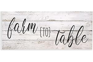Stupell Industries Farmhouse Farm to Table Rustic Sign Plaque