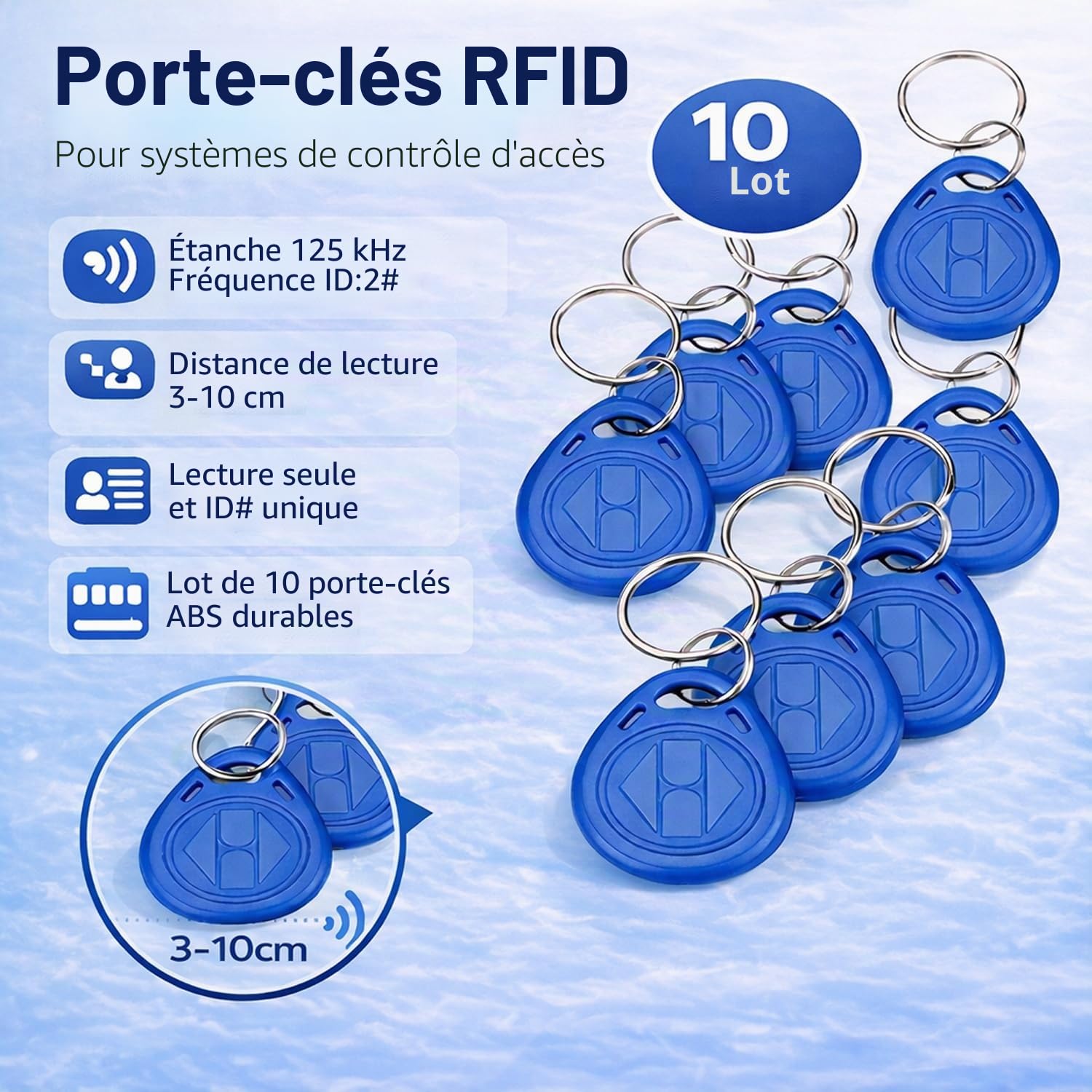 Contrôleur d’accès RFID double fréquence (ID + IC / NFC) avec clavier à code, IP68 étanche, WG26/WG34, DC 12–24V, pour appartement, bureau et portail, avec 10 badges 125KHz(2)