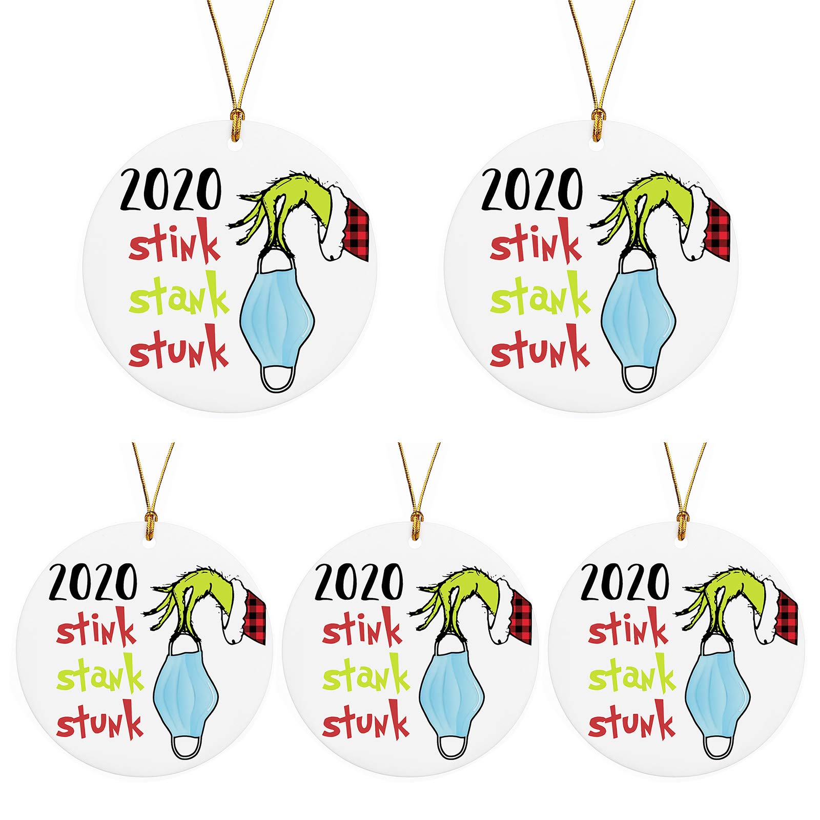 2020 Christmas Ornament, 2020 Stink Stank Stunk Ornament, Unique Christmas Hanging Ornament for Christmas Tree Decorations, Christmas Decorating Set Creative Gift for Family Friends (5)