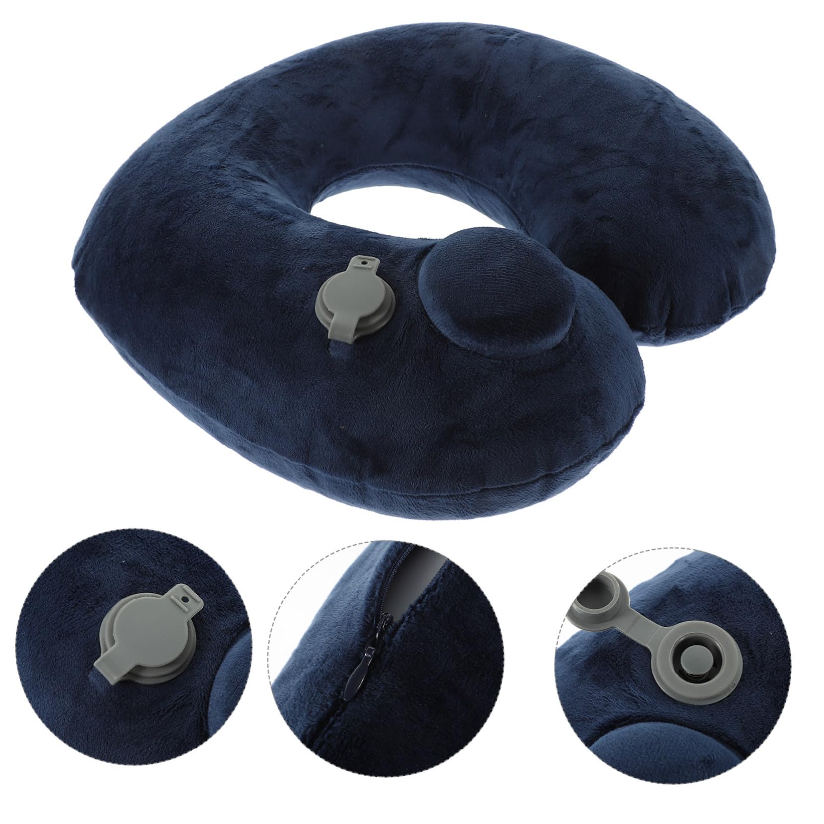 TOPBATHY Almohada Inflable Cuello De Viaje Forma Soporte Cervical para Aviones Autobuses y Trenes Almohada Flocada y Cómoda
