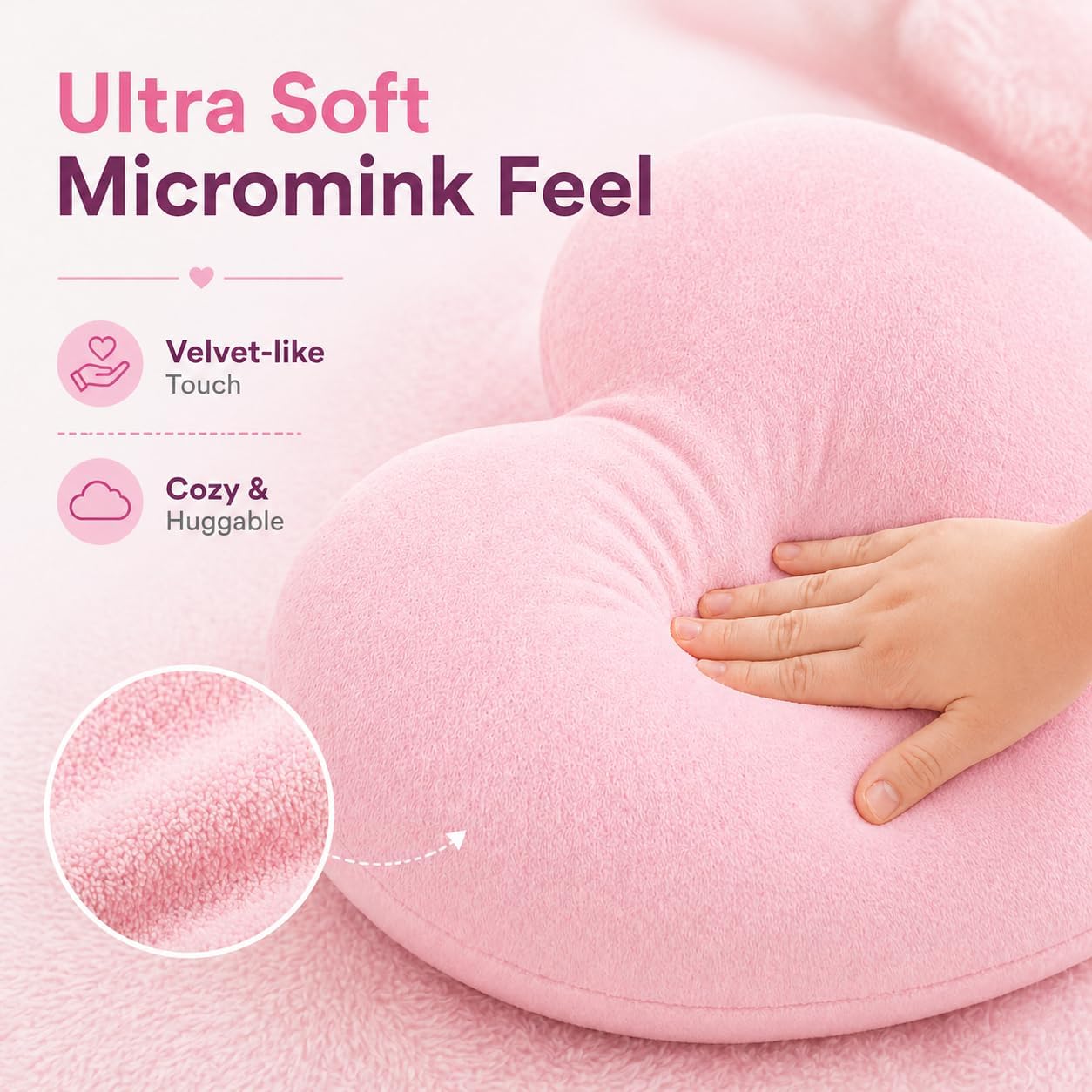 EVOLIVE Heart Shaped Pillow 15x17 Inch, Soft Micromink Throw Pillow, Romantic Love Gift for Valentine’s Day, Anniversary, Bedroom & Living Room Decor, Plush Indoor Cushion (Pink)