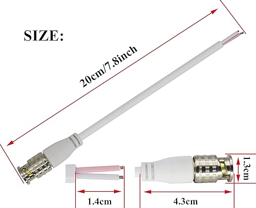 Miniatura 2 de Cable de extensión BNC de video BNC a cable desnudo, conector de extremo abierto, cable de extensión B-N-C, cable de cola macho para vigilancia