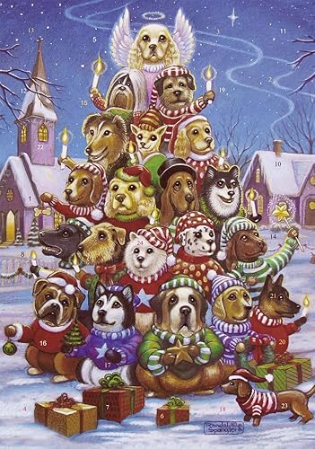 Calendario de adviento con árbol de Navidad canino (cuenta regresiva para navidad)