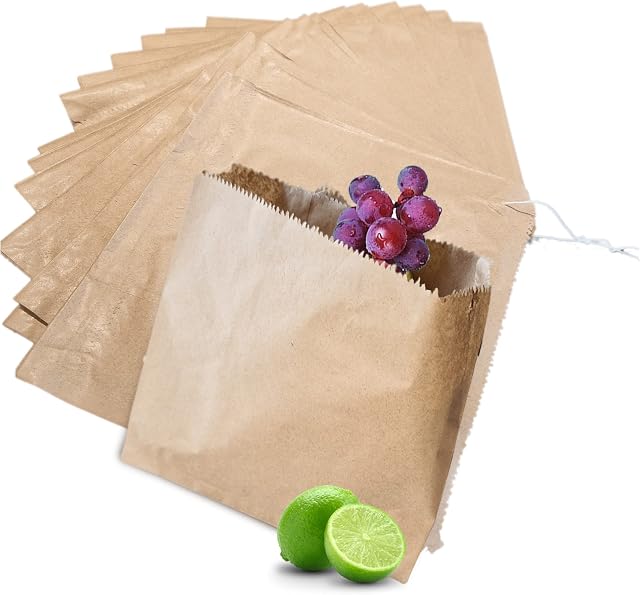 Benopbuy- Brown Kraft Paper Bags (8x8, 10x10 Inch) (Pack of 100, 200) Food, Sweets, Sandwich, Fruits, Popcorn, Candy & Grocery Bags (200, 8x8) (100, 7x7)