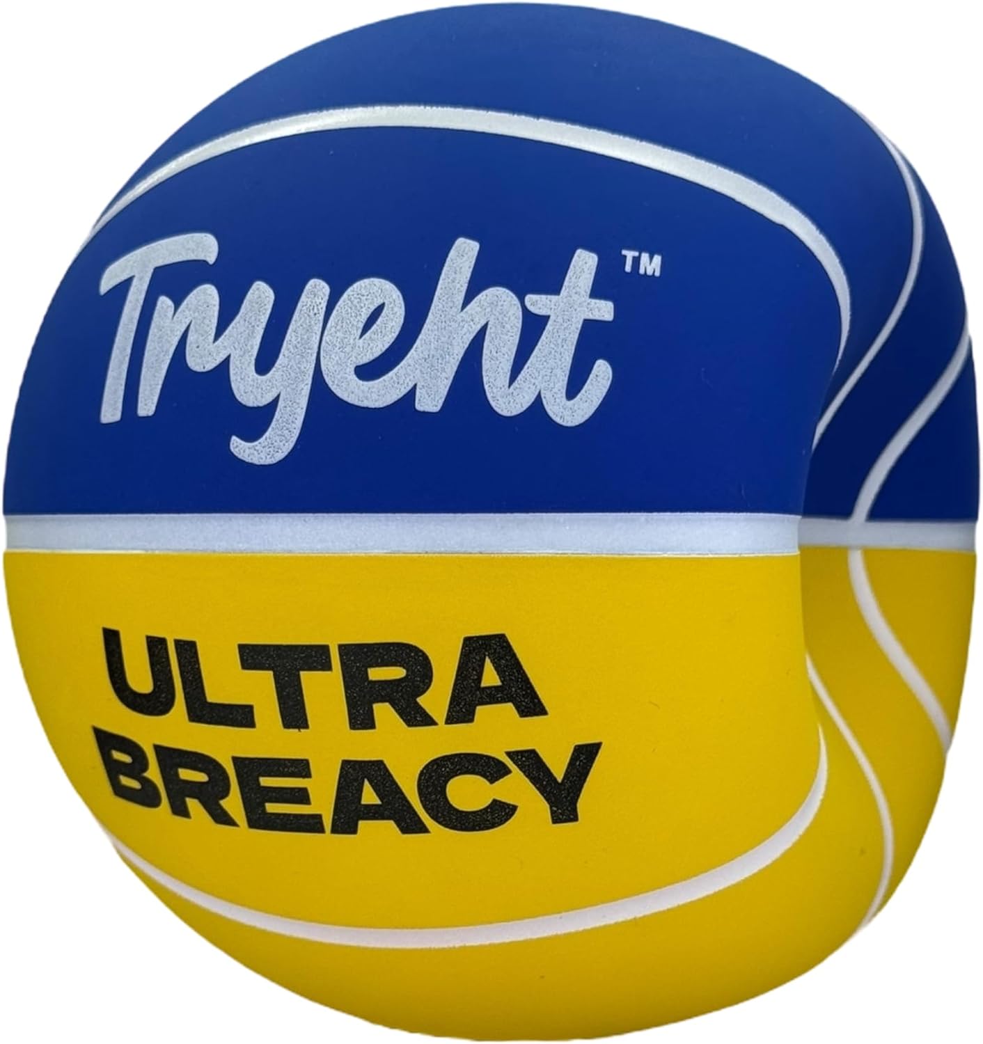 Mini Basketball, 5-Inch Self-Inflating Rubber Breacy Ball – No Pump Needed, High-Bounce for Indoor Mini Hoop & Outdoor Play, (Blue and Yellow)