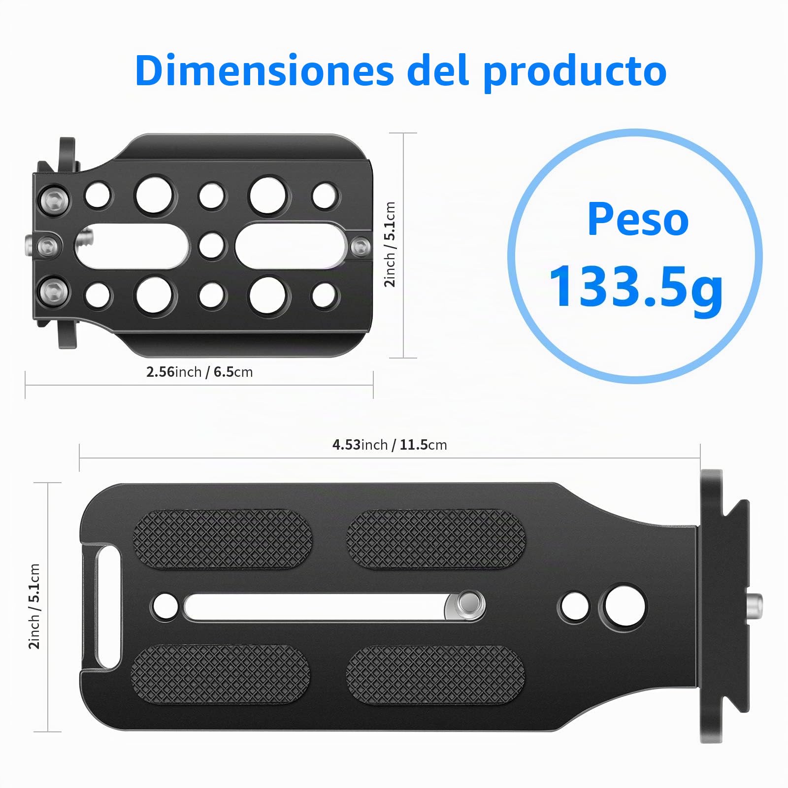 Neewer - Soporte en Forma de L para cámara de Fotos con Forma de L, con Tornillos de 1/4 Pulgadas, Arca Swiss Compatible con dji Osmo Ronin Zhiyun Canon Nikon Sony DSLR cámara (Negro)