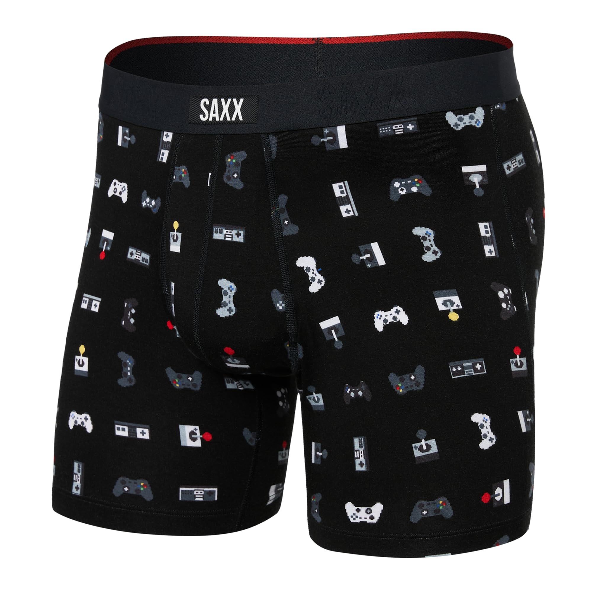 Saxx Mens Vibe Xtra Boxer Brief Fly L GAMER BLACK