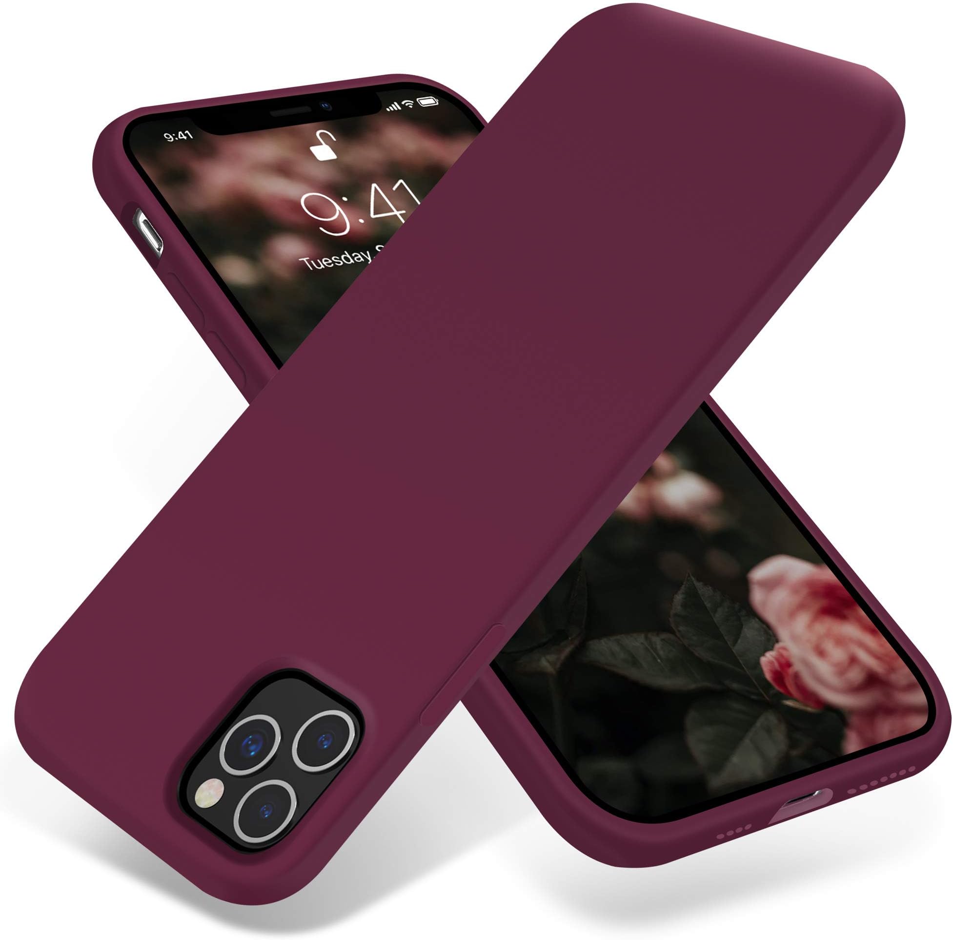 OTOFLY iPhone 11 Pro Max Case,Ultra Slim Fit iPhone Case Liquid Silicone Gel Cover with Full Body Protection Anti-Scratch Shockproof Case Compatible with iPhone 11 Pro Max (Wine Red)