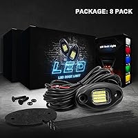Vista 6 de Luces de roca blancas, 8 cápsulas de luces de roca para camiones, jeep, cuatrimoto, UTV RZR, luces subterráneas