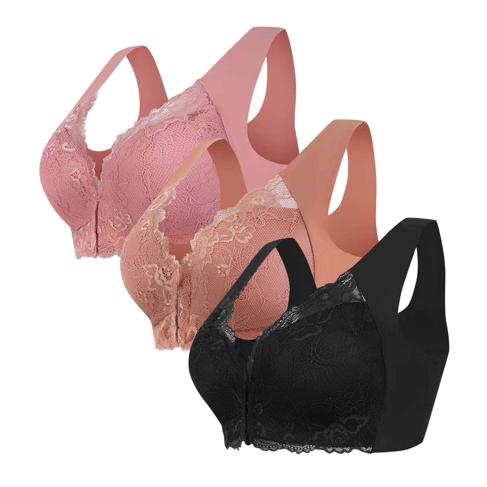 Sujetador Sin Aros Mujer Cordones Interior Cómoda Y Transpirable Talla Grande Hebilla Femenino Chaleco con Cuello En V Profundo Bralette Inalámbrico Brasieres De Super Reductor Bras For