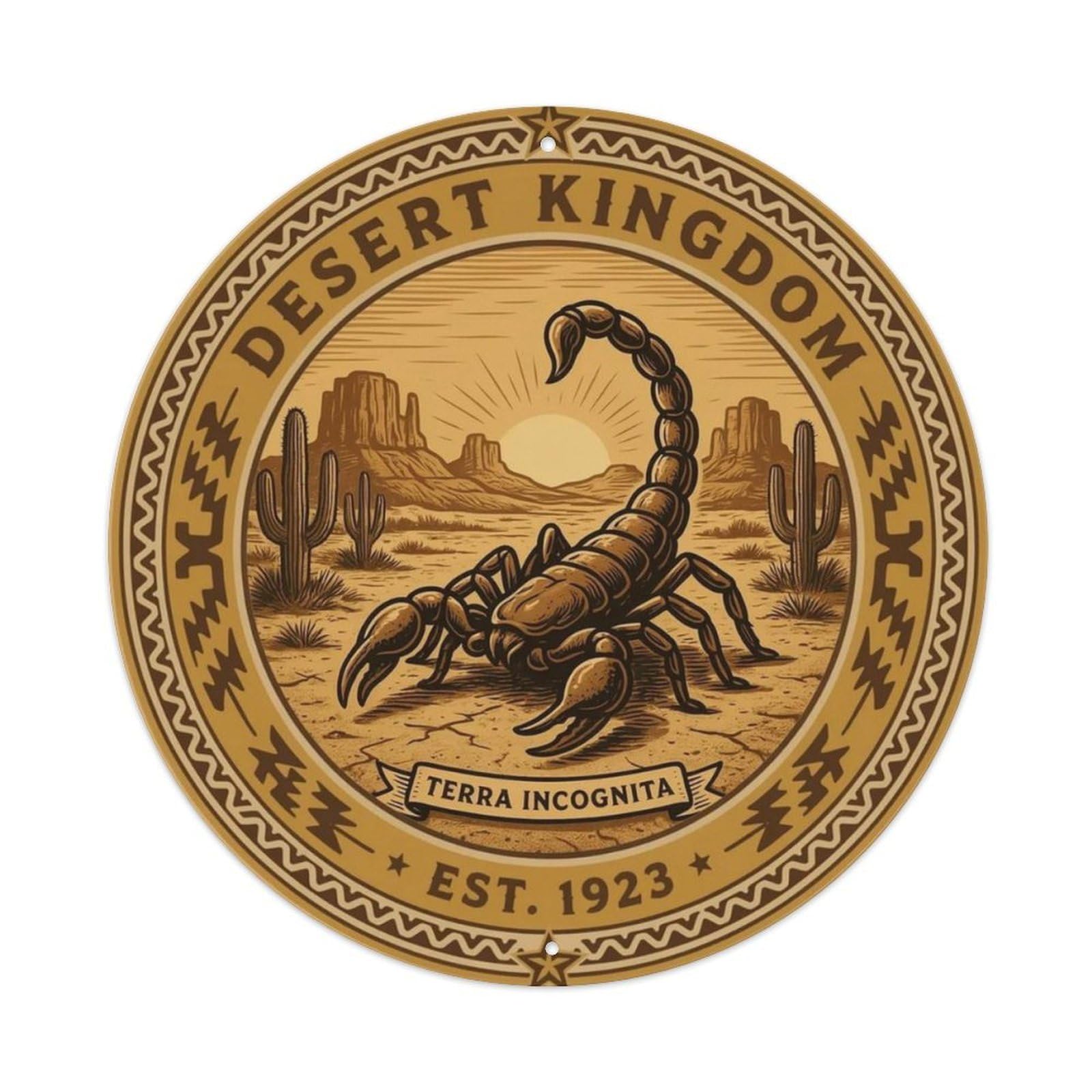 Vintage Scorpion Desert Metal Tin Sign Plaque