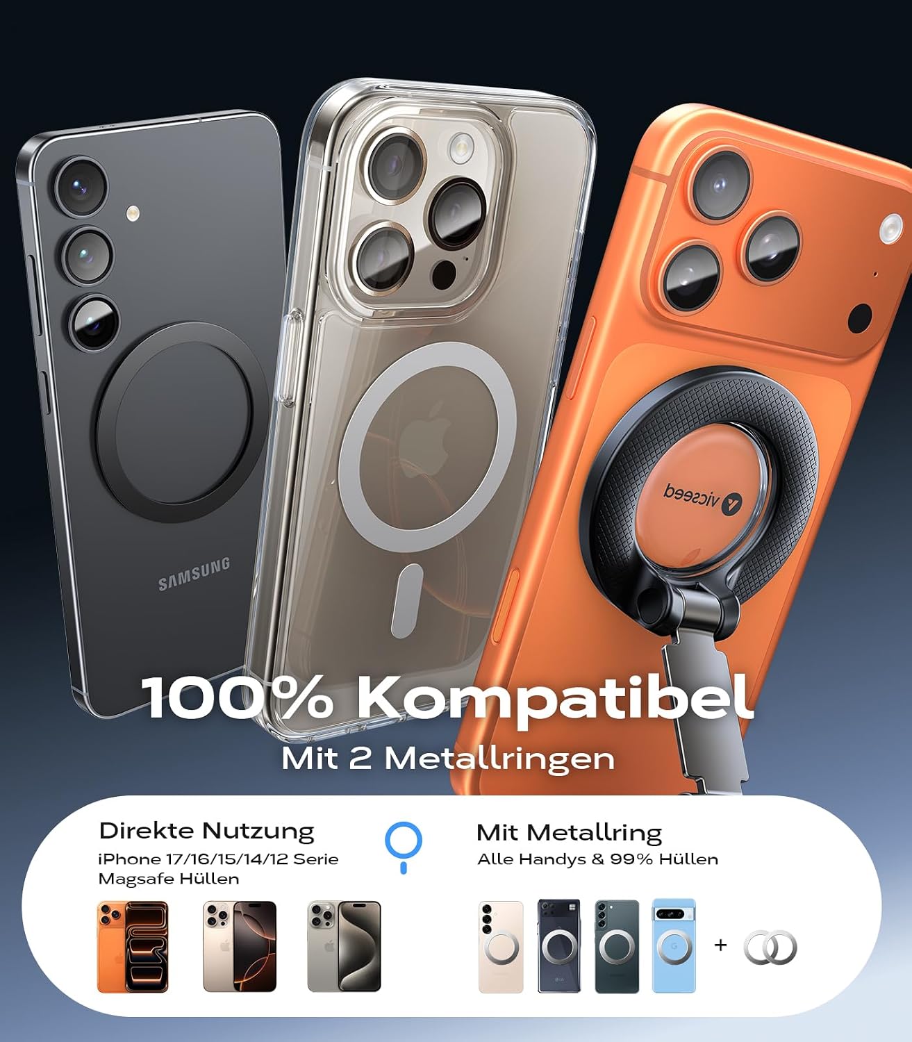 VICSEED Magnetische Handyhalterung Auto 6