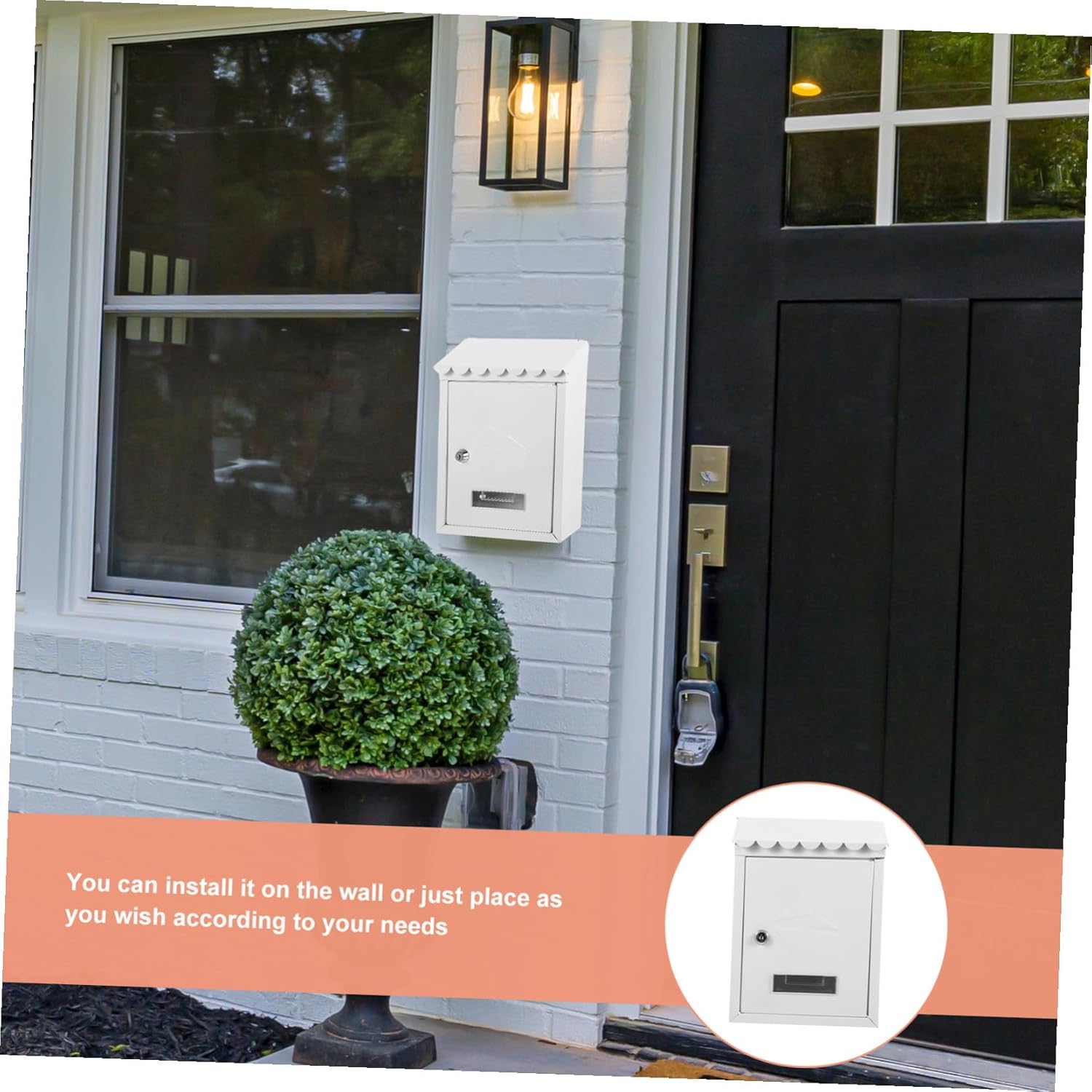 Vintage Metal Wall Mount Letter Box with Lock Capacity European Style Mailbox for Home Outdoor Use Iron Construction Weatherproof Design