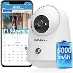 GENBOLT 2K WiFi Indoor Security Camera, IP Pet Camera, Nanny Baby Monitor | Pan Tilt，5000mAh Battery Powered，PIR Detection