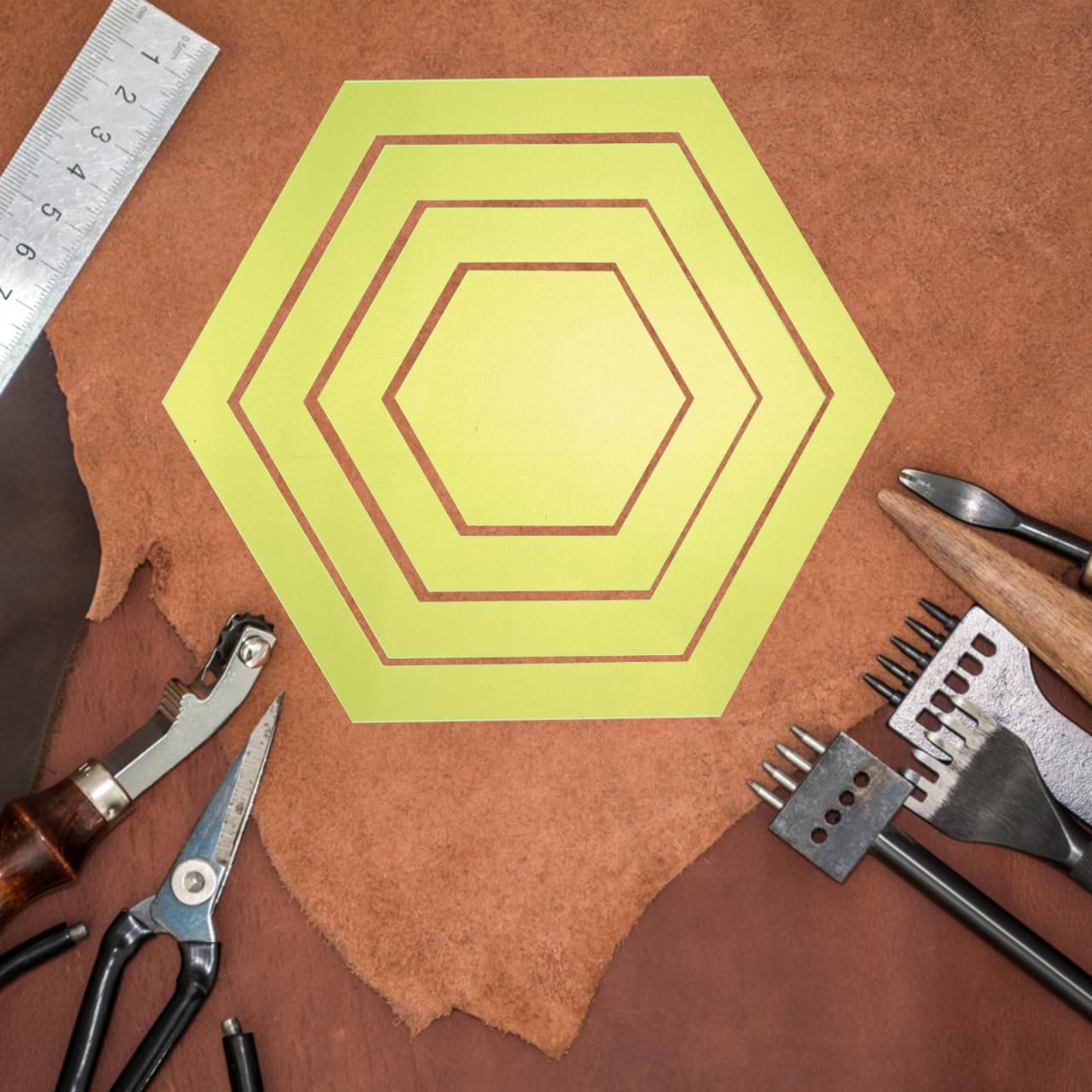 4Pcs Hexagon Quilting Templates - Acrylic Sewing Hexagon Quilting Templates for DIY Sewing Crafts