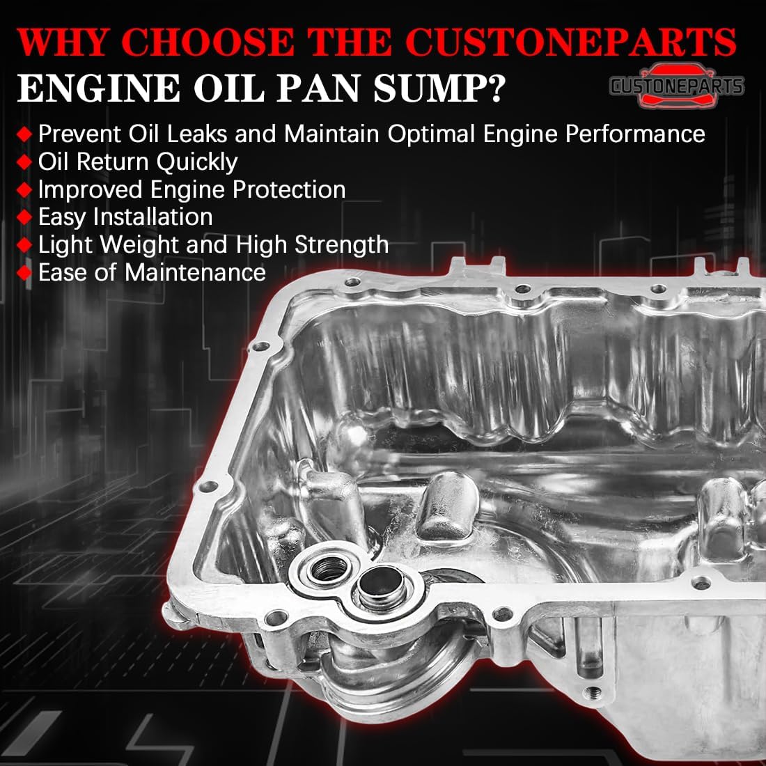 Engine Oil Pan with Drain Plug (Without Sensor Port) FIT 2008-2012 Honda Accord FIT 2012-2014 Crosstour FIT 2009-2014 Acura TSX 2.4L 11200-R40-A00