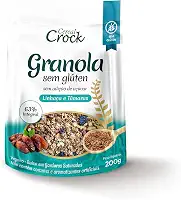 Granola sem adição de açúcar Linhaça e Tâmaras (com aveia sem glúten) Cereal Crock 200g