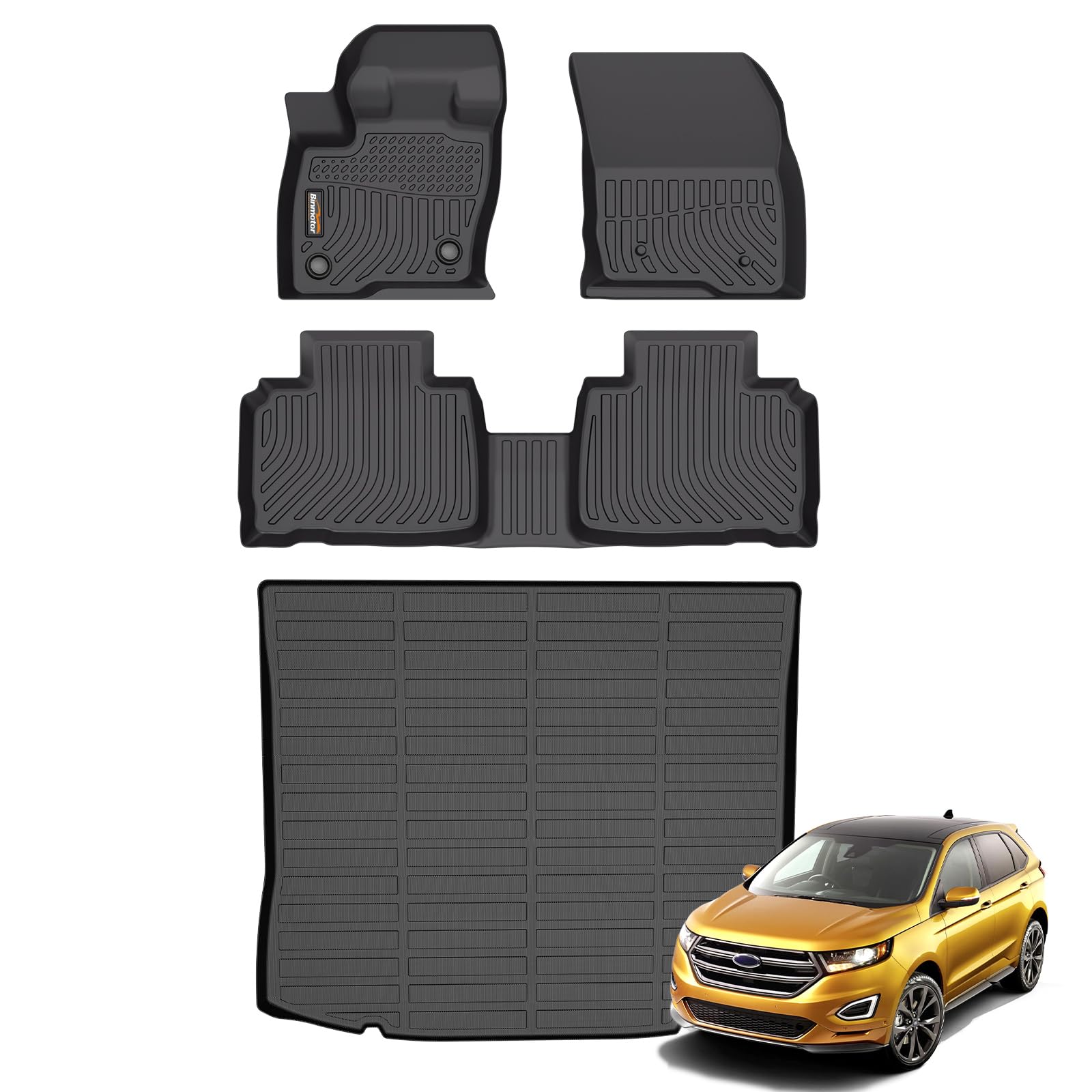 Photo 1 of Binmotor-Floor Mats & Cargo Liner Set for 2015-2024 Ford Edge, All Weather Car Mats for Ford Edge Mat Floor Liners Rear Cargo Mat Custom Fit for Edge Accessories