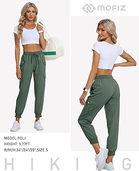 Amazon.com: MoFiz Hiking Pants Women Cargo Joggers Lightweight