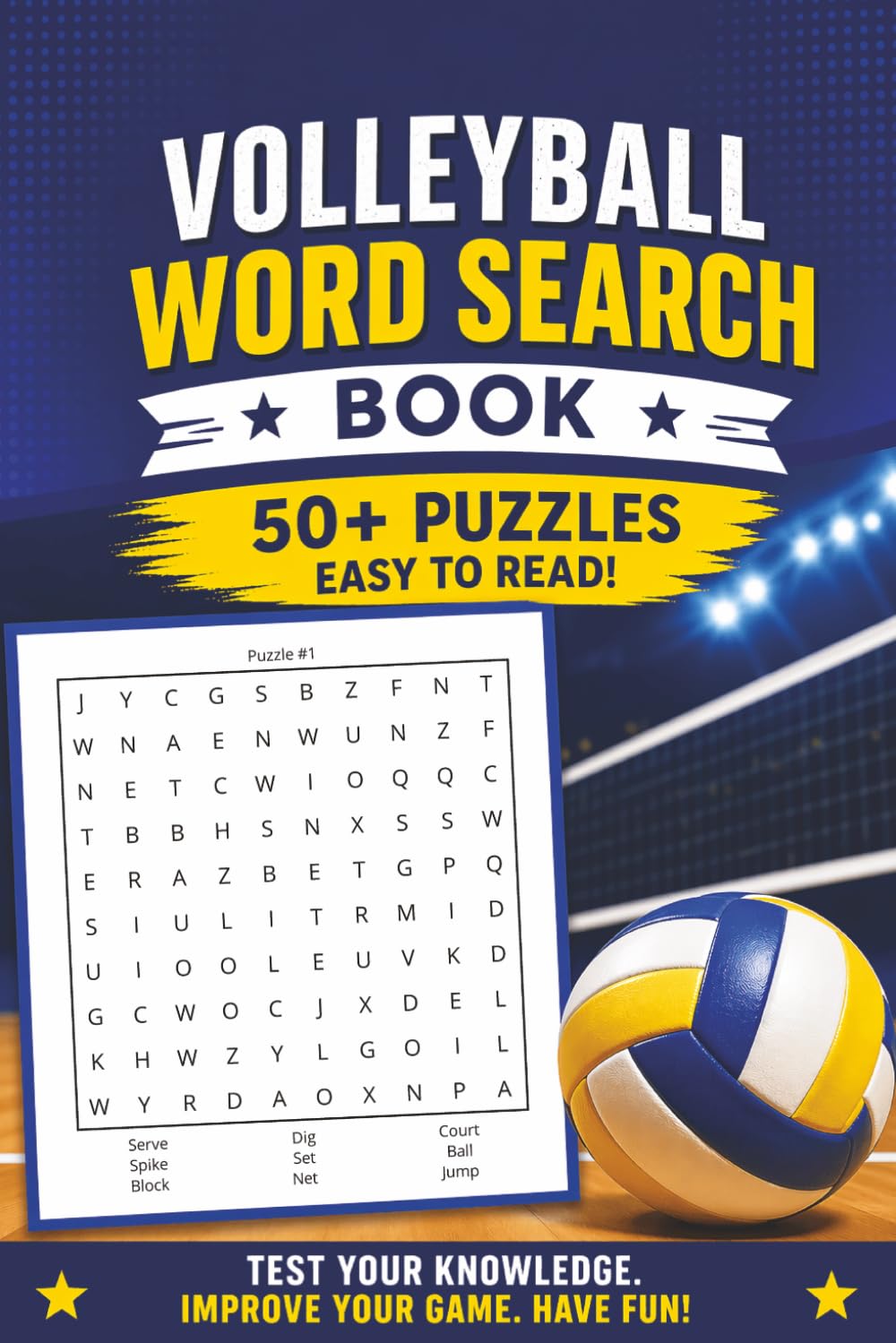Volleyball Word Search Puzzle Book: Word Searches with Easy to read Print about VolleyBall | 6x9 inches, 110 pages | 50+ Puzzles