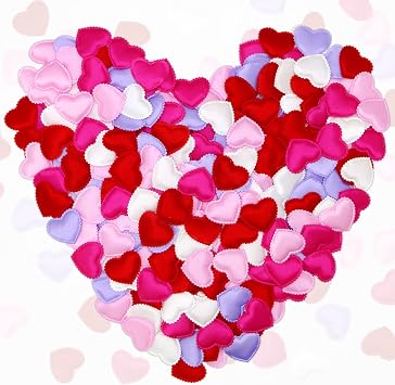 400 Pieces Valentines Day Heart Table Confetti Decoration, Love Heart Shaped Sponge Petal, Romantic Decor for Tables Valentine Confetti Wedding Decoration Supplies Red, Pink, White, purple
