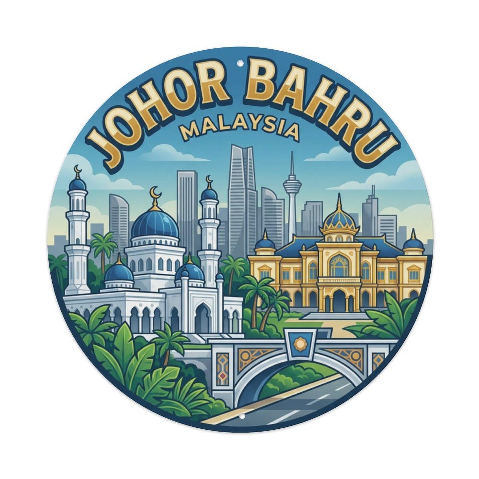 Xanthor Style Malaysia Retro Travel Johor Bahru Metal Tin Sign