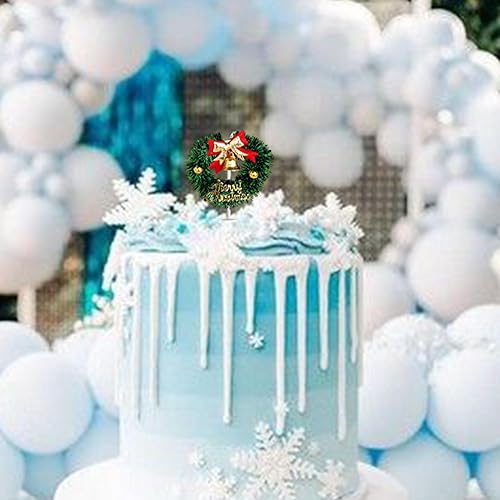 Vista 193 de Rsstarxi Paquete de 30 adornos navideños para cupcakes de hombre de jengibre con purpurina para baby shower, decoración para temática de Feliz