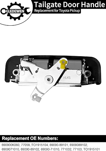 Miniatura 3 de Gledewen Manija de puerta trasera cromada, compatible con Toyota Pickup 1989-1995  6909089101, 6909089102, TO1915101, 690900K060 Cerradura de puerta