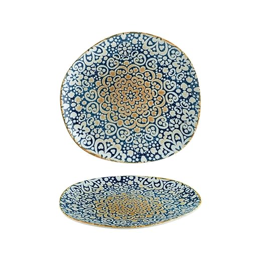 Española Organic Shape Large Dinner Plate Organic 11.50x10.50x1.00IN Dinner Plates, For Main Dish, Entree, Dining, Pasta, Steak, Dinnerware, Tableware, Chip Resistant, Microwave Safe