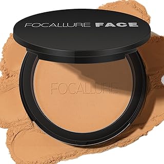 FOCALLURE Flawless Pressed Powder, Control Shine & Smooth Complexion, Pressed Setting Powder Foundation Makeup, Portable F...
