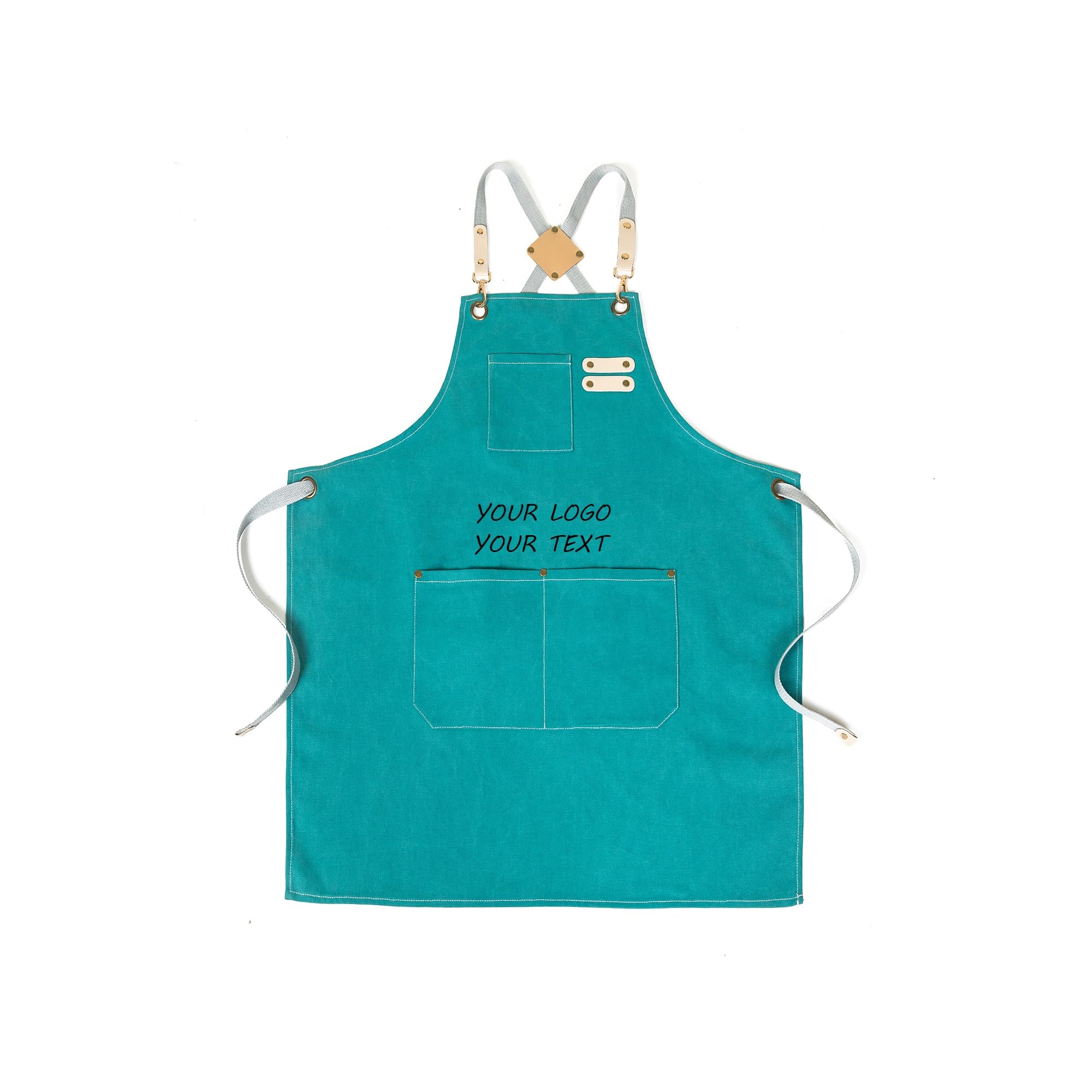 Xtyggoi Personalized Aprons for Men Women Embroidery Name Text Apron Work Kitchen Kitchen Cotton Canvas Aprons with Pockets