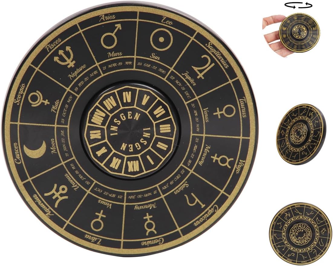 Tarot Constellation Fidget Spinners, Metal Spinning Top Toys for Kids 7+ & Adults, Anxiety Relief Stress Reducer, Party Favors Birthday Stuffers Gift Set (Constellation)