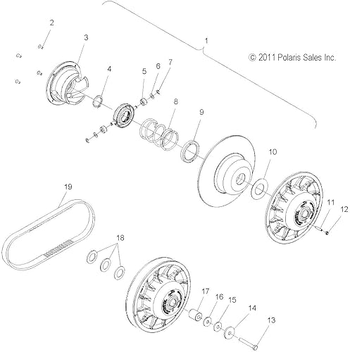 Miniatura 2 de Correa de transmisión de rendimiento para moto de nieve Polaris, para modelos específicos de motos de nieve Polaris, funciona a RPMs óptimas, sin