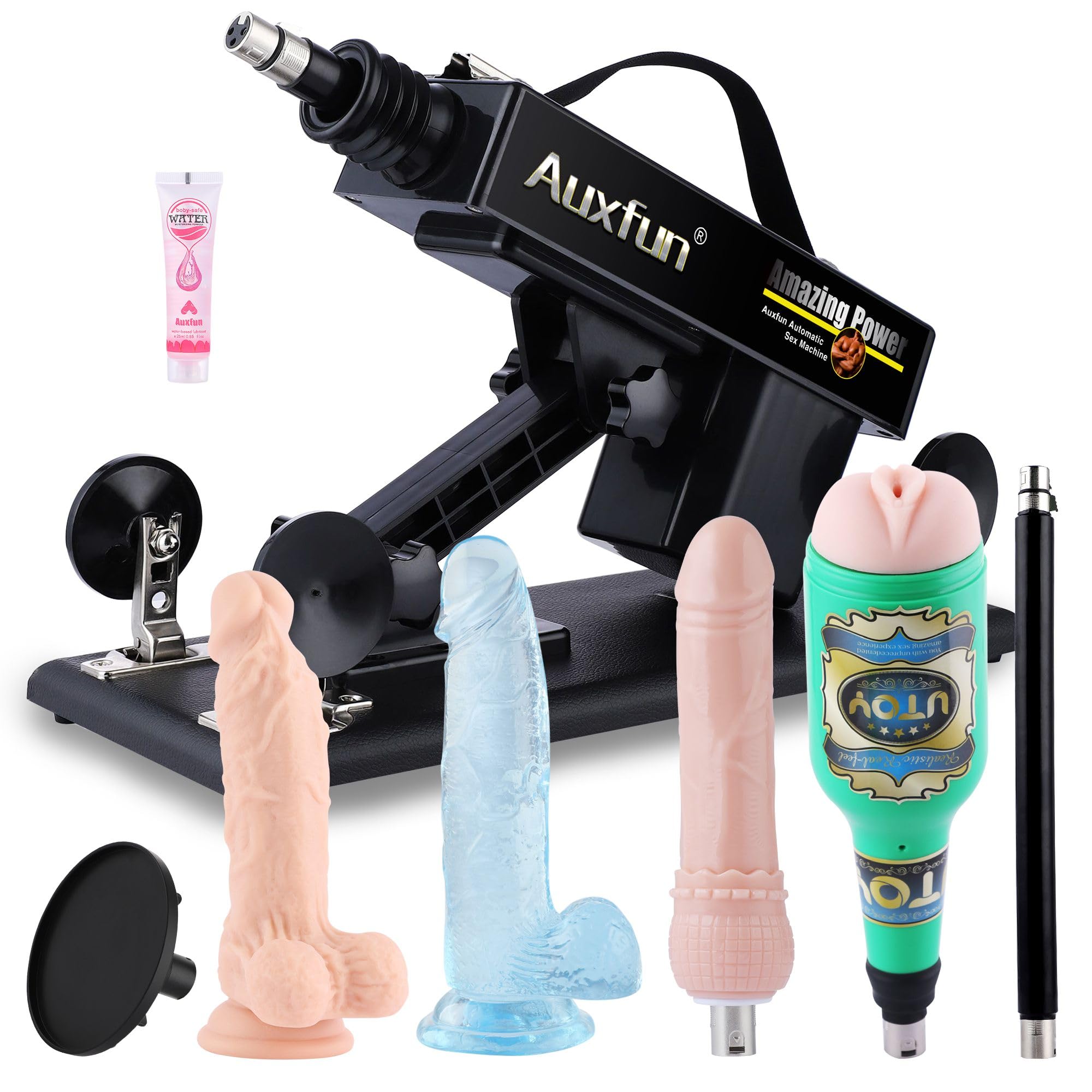 auxfun sex thrusting machine automatic love machine with masturbator adult toy for men and couples with 35 inch suction cup amphuge dildo attachments